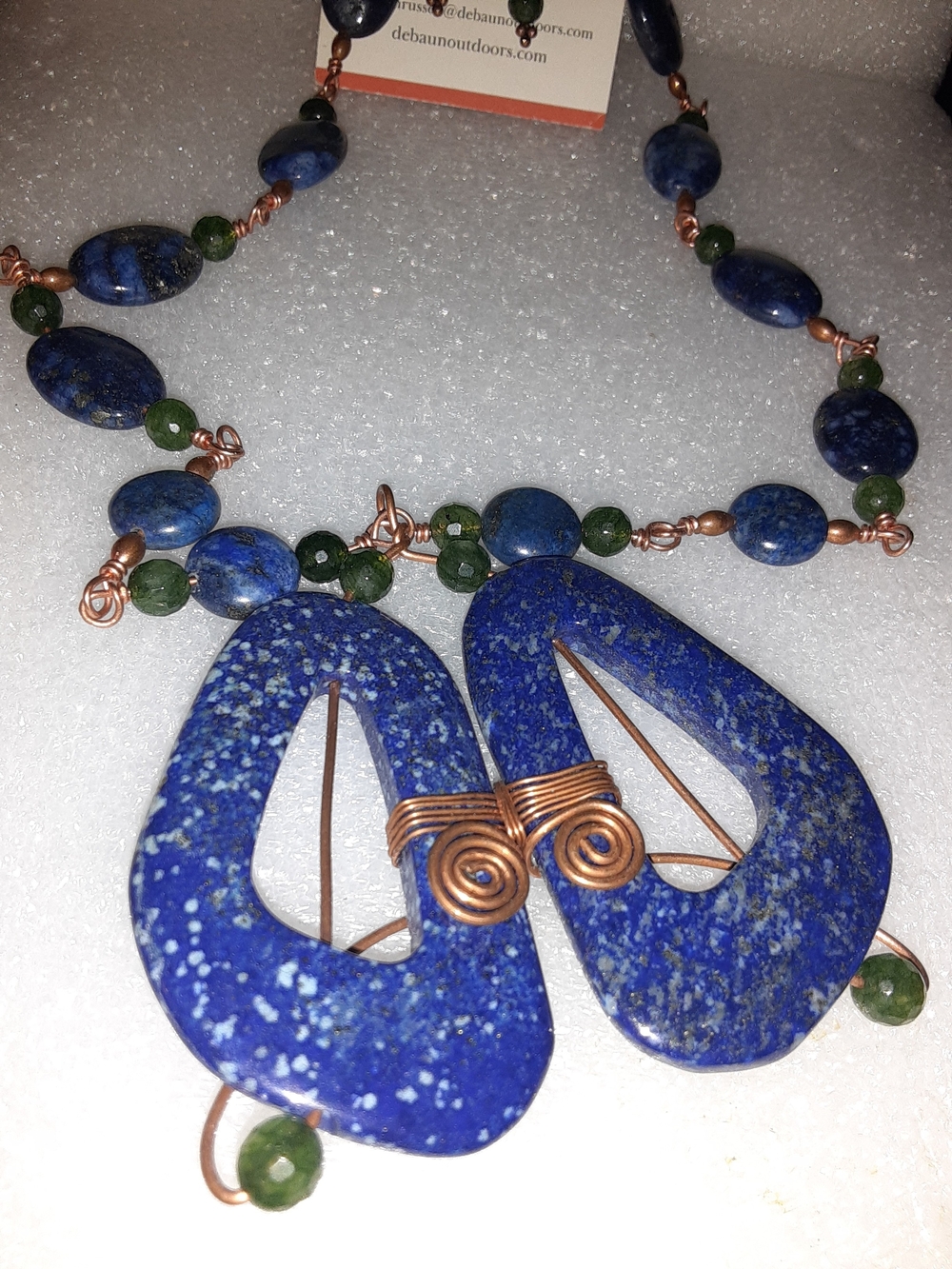 Lapis & Green Stone With Copper Statement Necklace - De Baun Outdoors